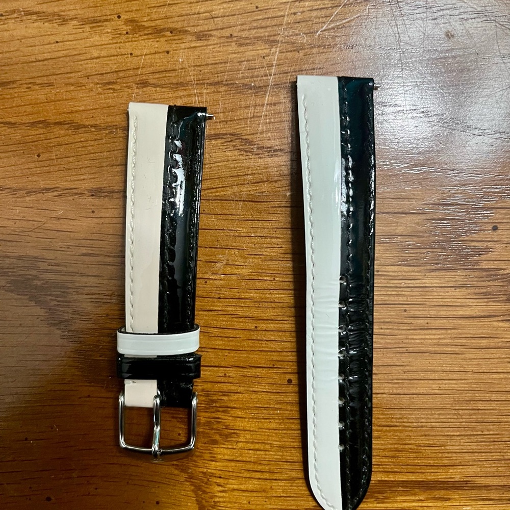 Authentic Michele 18mm Black and White Watch Strap band